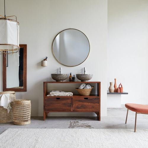 Tikamoon Massief palissander badmeubel 110 cm - Bruin - vtwonen shop