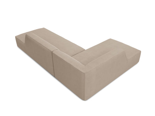 Micadoni linker hoekbank Ruby 4-zits, structurele stof, donkerbeige - 180x273x69cm