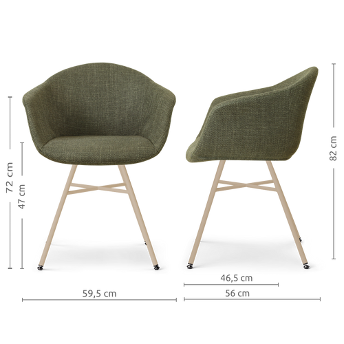 Nolon Noa-Otis eetkamerstoel forestgroen - beige onderstel