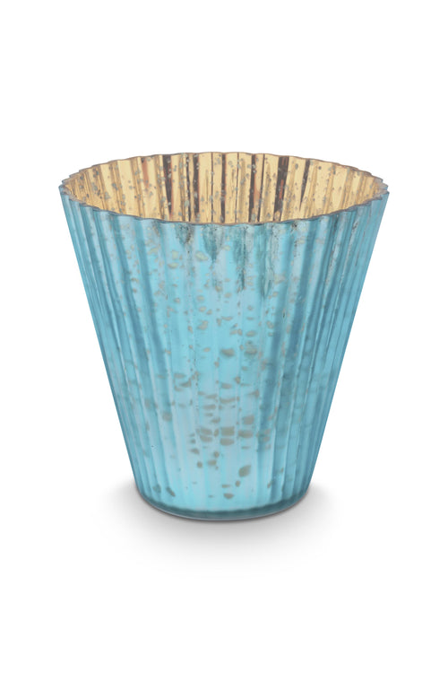 Pip Studio Waxinelichthouders Set 3 - Glas - Blauw - 10x10.5cm