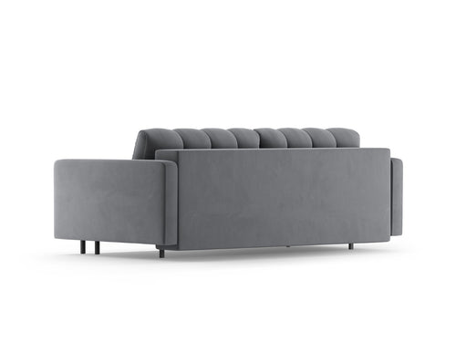 Cosmopolitan Design Slaapbank met opbergdoos Bali 3-zits, flueel grijs - 84x222x105cm