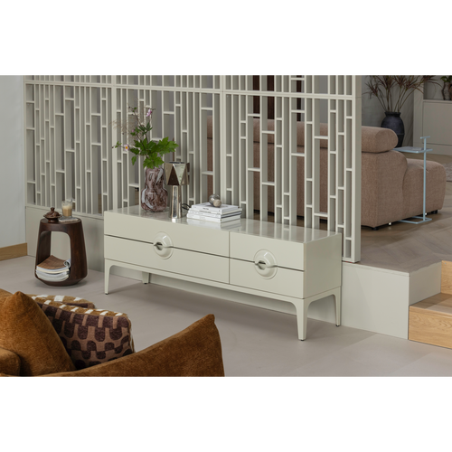 WOOOD tv meubel Merge - Eucalyptus hout - Dust/Beige - 57x160x44 - vtwonen shop