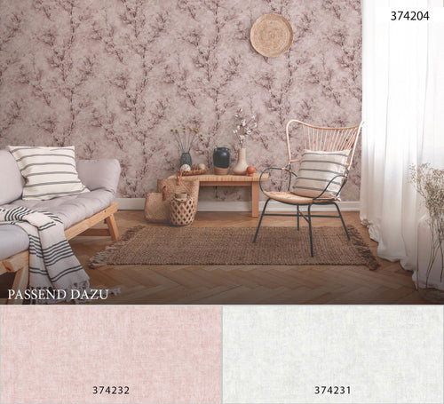 Livingwalls behang geschilderd effect zacht roze - 53 cm x 10.05 m - AS-374232