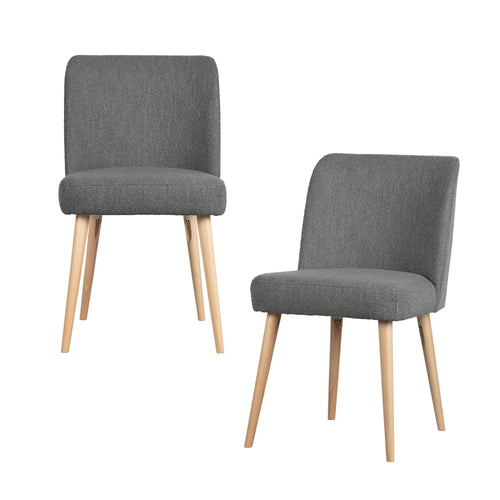 vtwonen eetkamerstoelen Force - Bouclé - Staalgrijs - Set van 2 - vtwonen shop