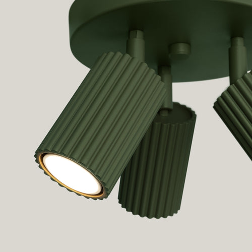 Sollux Lighting Plafondlamp KARBON 3P olijfgroen - 19,5x19,5x18cm