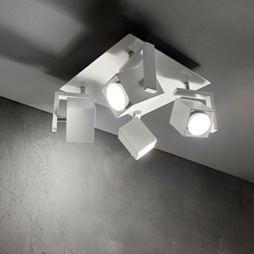 Ideal Lux Mouse - 4 Lichts Plafondlamp Wit