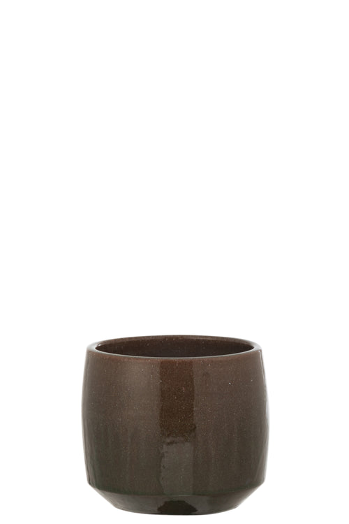 J-Line bloempot Boord - keramiek - groen - medium - Ø 17.5 cm