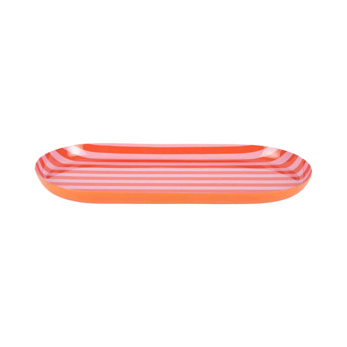 Present Time dienblad Animado Oval Large - oranje - 38x18x2.5cm