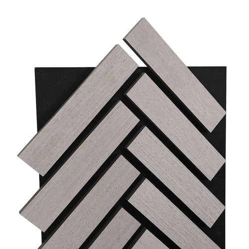 HOME DELUXE - Akoestisch paneel visgraatlook Grijs Eiken 80 x 40 cm