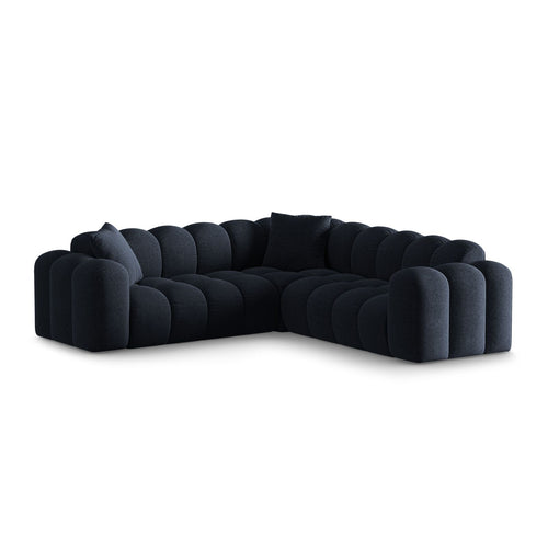 Cosmopolitan Design - Symmetrische hoekbank Treno 3-zits, chenille marineblauw - 240x240x70cm
