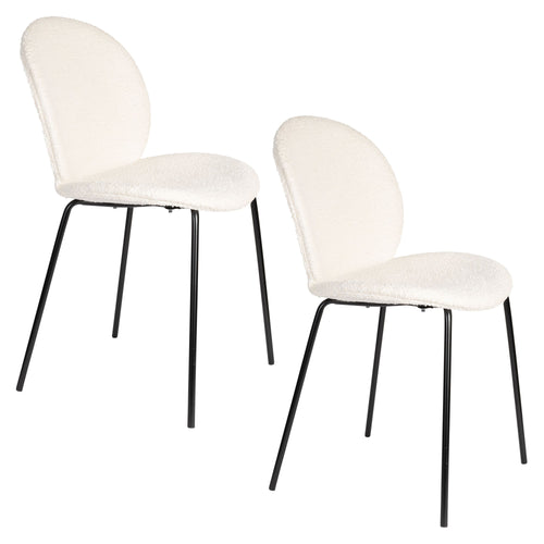 Zuiver Bonnet Eetkamerstoelen Off-White - Set van 2 - vtwonen shop