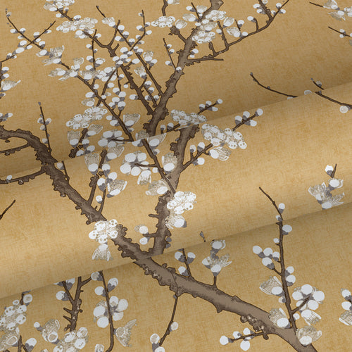 Sanders & Sanders behang bloesemtak okergeel en wit - 53 cm x 10 m - 640176 - vtwonen shop