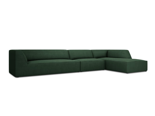 Micadoni rechter hoekbank Ruby 5-zits, structurele stof, groente - 180x366x69cm