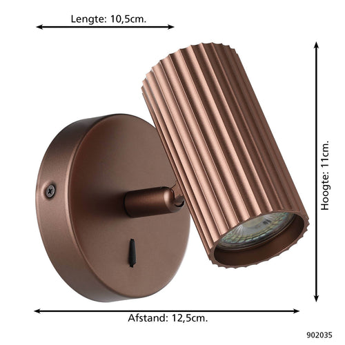 EGLO wandlamp Portillo - gu10 - 11 cm - brons