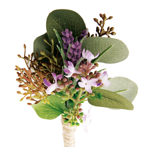 Sia Deco Corsage Lavendel En Eucalyptus Kunstmatig - violet en groen - H15 - vtwonen shop