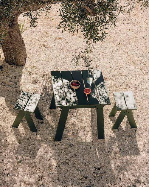 noo.ma Navo tafel 79 x 77 cm - Forest Green, grenenhout outdoor