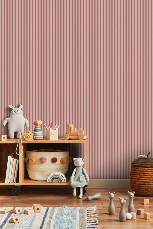Sanders & Sanders behang geschilderde strepen bordeaux rood en roze - 50 x 900 cm - 935398