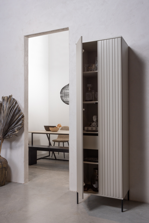 WOOOD hoge kast New Gravure - Grenen - Dust - 210x60x42 - vtwonen shop