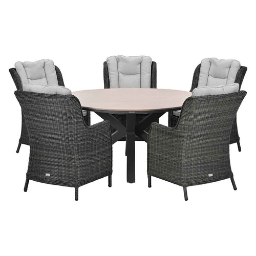 Garden Impressions Tuinset Marbella 6-delig earl grey - Tulli tuintafel Ø148 cm