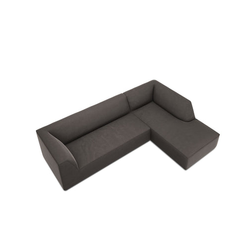 Cosmopolitan Design - Modulaire hoekbank rechts Siena 4-zits, flueel donkergrijs - 180x273x69cm