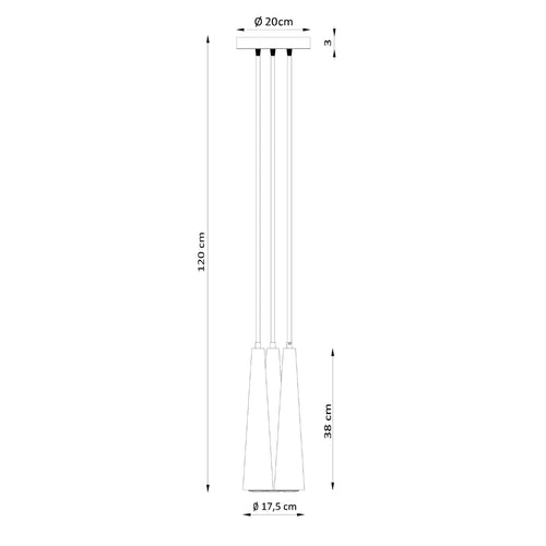 Sollux Lighting Hanglamp SULA 3P naturel hout - 20x20x120cm
