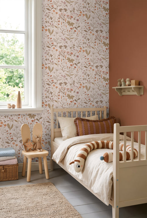 ESTAhome behang veldbloemen beige - 53 cm x 10.05 m - 139596