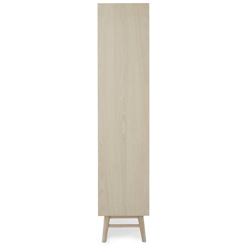 Furnhouse vitrinekast Porto - Witte olie - MDF, Eikenfineer, Glas - 40x110x187