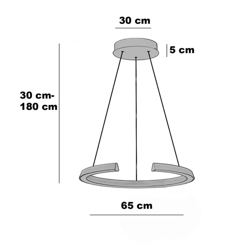 Freelight hanglamp Cavallo - 1 lichts - 65  x 180   cm - beige