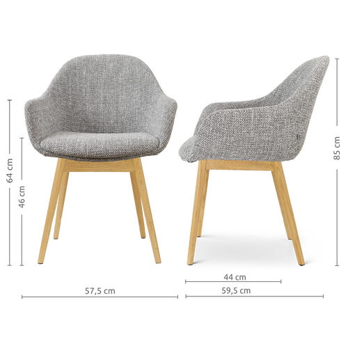 Nolon Nio-Mae eetkamerstoel grijs blend - houten onderstel