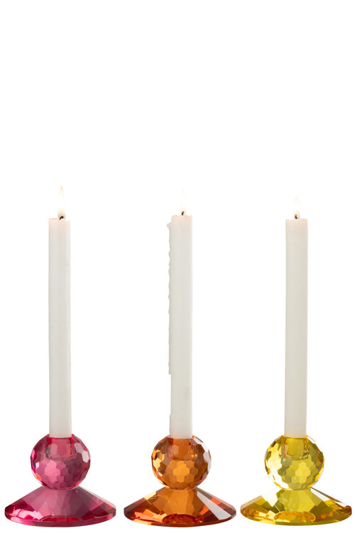 J-Line kaarshouder - glas - mix - 3 stuks