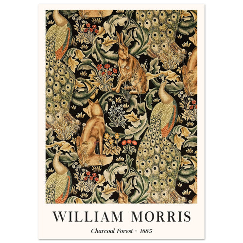 Artfulprints  William Morris - Charcoal forrest   poster A4 21x29.7 cm - vtwonen shop