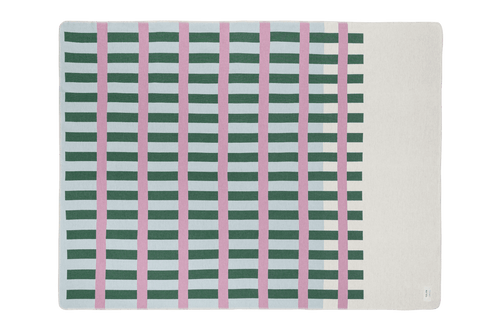 noo.ma ONU Katoenen deken - Forest Green & Lilac - vtwonen shop