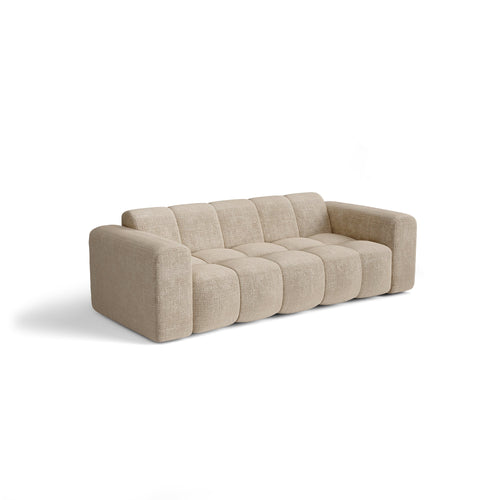 Premium Interiors - Sofa BLOOM - fluweel met reliëf beige 241cm