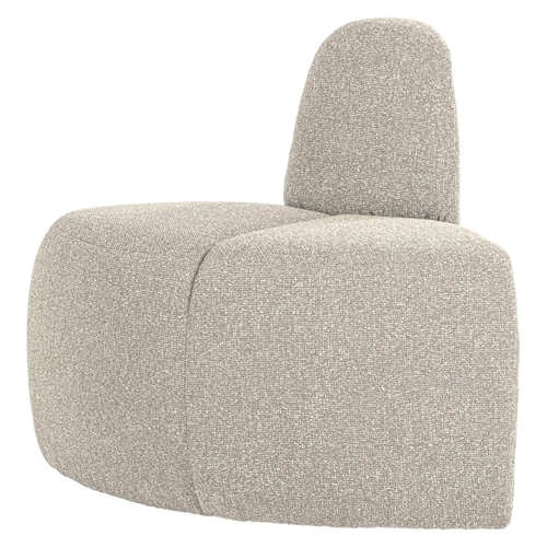 WOOOD eetbank hoek rond rugleuning Mojo - Bouclé - Beige Melange - 83x100x74
