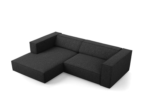 Cosmopolitan Design linker hoekbank Arendal 3-zits, chenille, zwart - 166x224x70cm