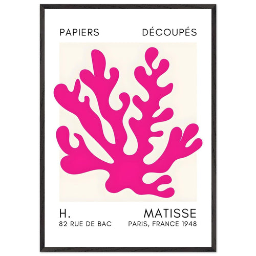 Artfulprints Poster met Lijst Matisse – Saltflower shapes pink   - 70x100 cm - Roze