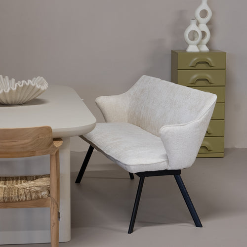 Giga Meubel Eetkamerbank Taylor - Beige Stof - 160x60x88cm - vtwonen shop