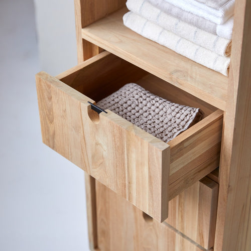 Tikamoon Massief teakhouten kolomkast - Naturel - vtwonen shop