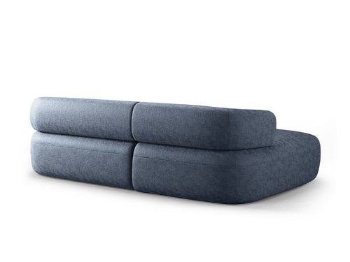 Micadoni linker hoekbank Jenny 5-zits, chenille donkerblauw - 145x225x73cm