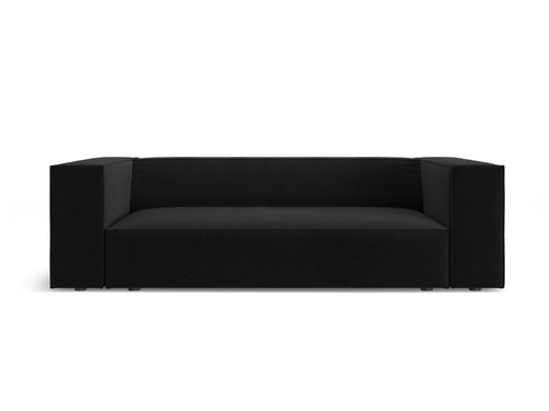 Cosmopolitan Design Bank Arendal 2-zits, chenille met ribbeleffect zwart - 102x180x70cm