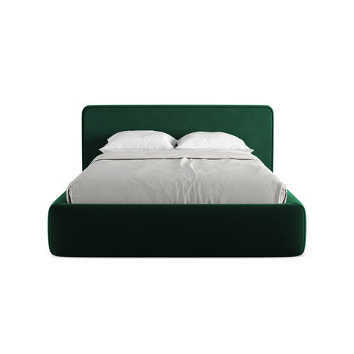 LaMiaSofa Bed met opbergruimte Firenze - velours - flessengroen - 180x225x82