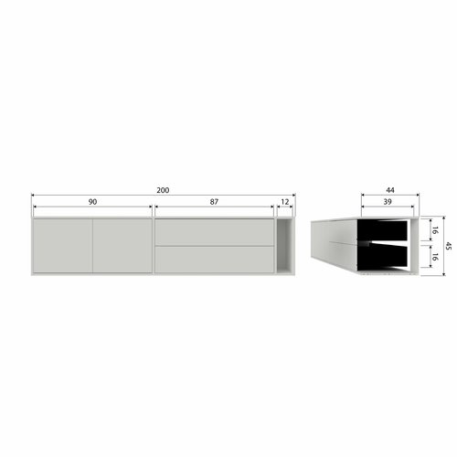 vtwonen down tv-meubel Settle - Grenenhout - Dust - 45x200x44 - vtwonen shop