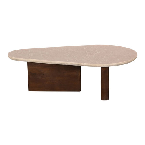 Giga Meubel Salontafel Ayla Organisch - Marmer/Hout - Donkerbruin - 120x70x38cm - vtwonen shop