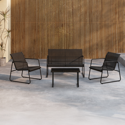 Nest outdoor Vidar Loungeset 4 Delig - Zwart