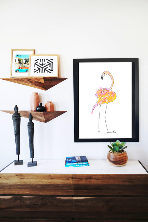 Catchii poster Flamingo Back - meerkleurig - 297x210 cm