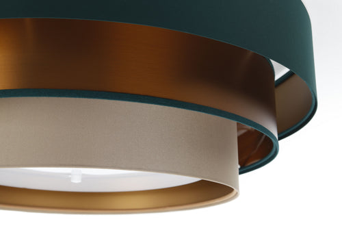 bpskoncept Plafondlamp Triniti - flessengroen satijn - koper - Ø 60 cm