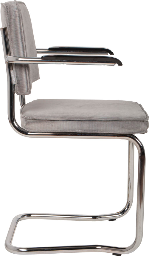 Zuiver Ridge Rib Kink Armstoel Lichtgrijs - Set van 2 - vtwonen shop