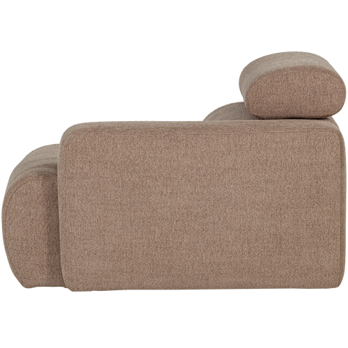 WOOOD 1-zits element bank arm rechts Novi - Polyester - Taupe - 86x109x113