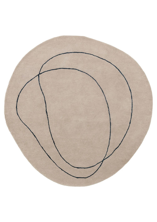 benuta wollen vloerkleed Shape - crème - ø 200 cm