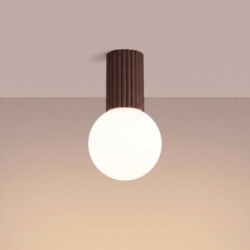 Sollux Lighting Plafondlamp HALO bruin IP44 - 12x12x21cm